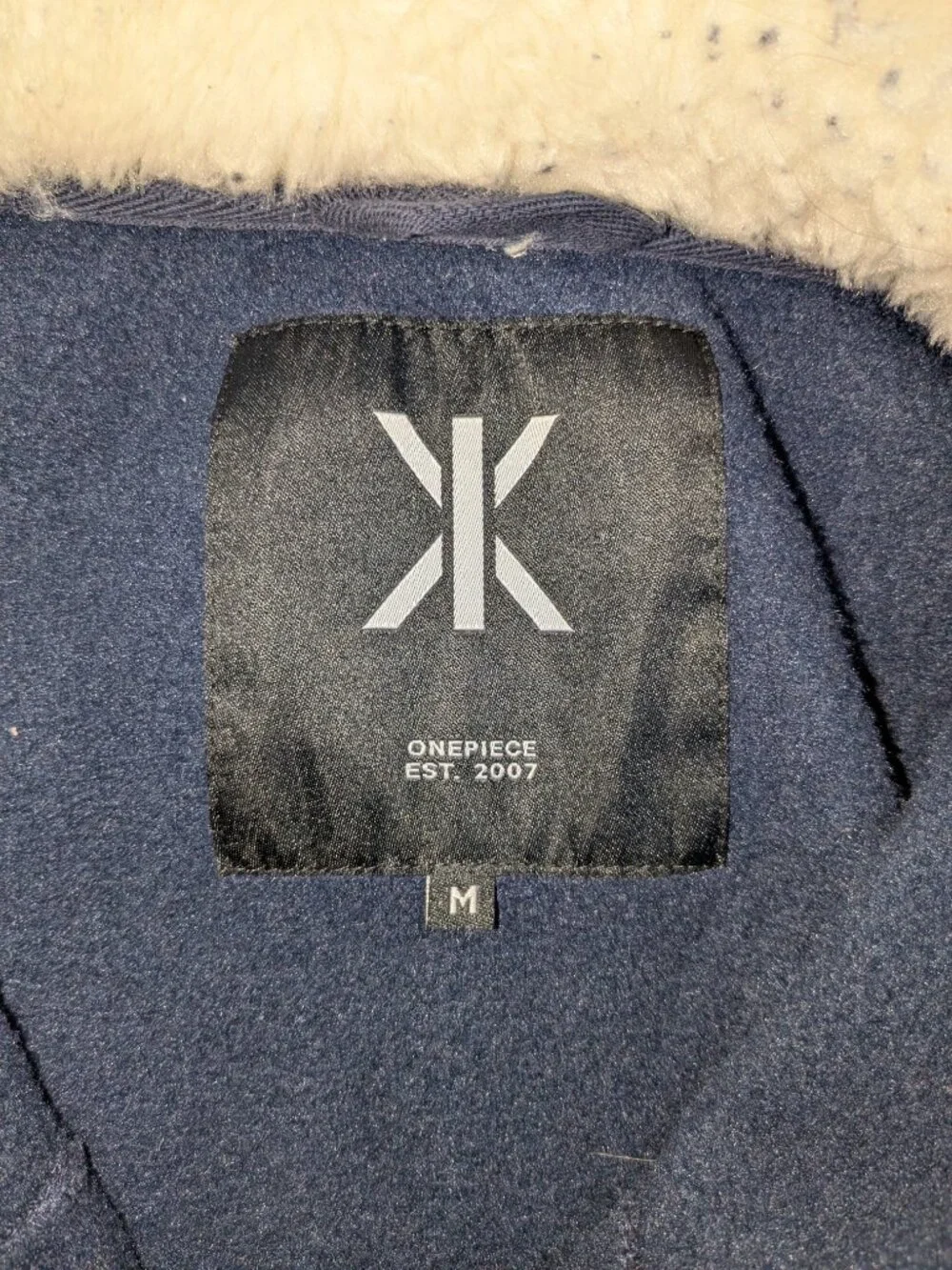 Onepiece Norway Navy Blue Fleece Jumpsuit Medium Sherpa Collar Mens Lounge Zip - Picture 11 of 16